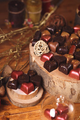 Still life with chocolate candies