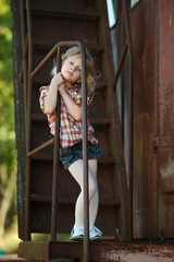 little beautiful girl with long hair