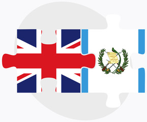 United Kingdom and Guatemala Flags