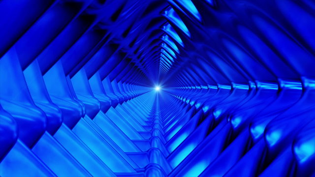 Broadcast Endless Hi-Tech Tunnel, Blue, Industrial, Loopable, HD