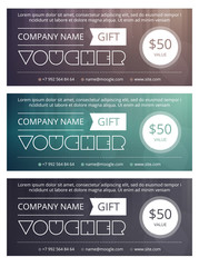 Gift voucher template with clean and modern pattern, Vector illustration