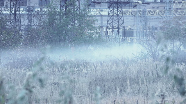 Smoke near power plant