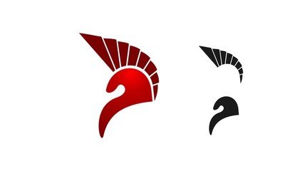 Vector silhouette Roman or spartan Greek helmet