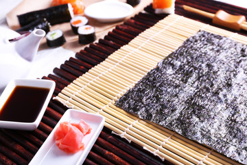 The process of making sushi and rolls