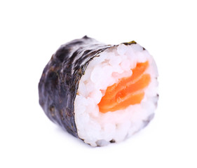 One piece of tasty maki rolls isolated in white © Africa Studio