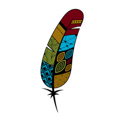 Colorful feather isolated on white