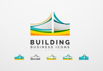 Set of real estate or building logo business icons