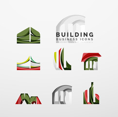 Fototapeta premium Set of real estate or building logo business icons