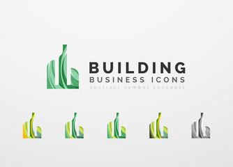 Set of real estate or building logo business icons