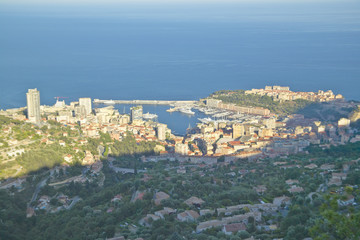 Looking down on Monte Carlo, French Riviera, France