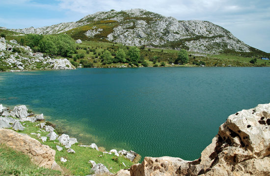 An den Seen von Covadonga, Asturien, Spanien