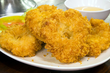 fried shrimp meat ball with sweet sauce,Thai food