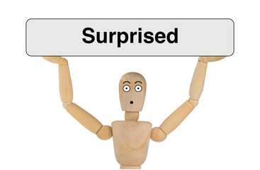 Puppet with surprised face