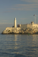 Lighthouse at Castillo del Morro, El Morro Fort, across the Havana channel, Cuba