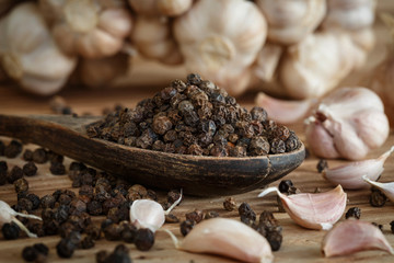 Dried pepper and garlic