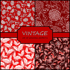 Seamless Vintage Floral Background Collection. Vector background