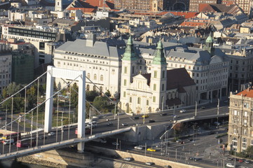 Bridge Erzhbet in Budapest. Top view