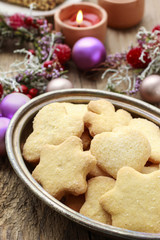 Christmas cookies in star and heart shape