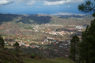 Fototapeta na wymiar Gran Canaria, view from above over Valsequillo;