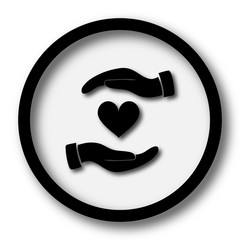 Hands holding heart icon