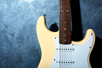 Guitar on blue background