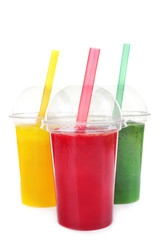 Fresh juice mix fruit, healthy drinks isolated on white