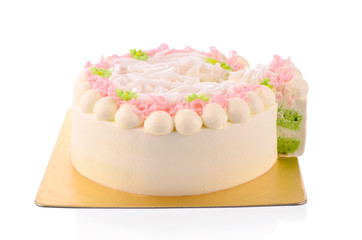 coconut cake isolated on white background