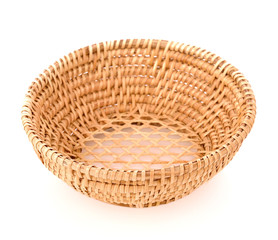 weave wicker basket isolated on white background