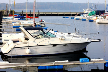 Fototapeta premium Yacht in the port city of Flensburg, Germany!