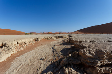 beautiful sunrise landscape of hidden Dead Vlei