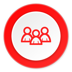 forum red circle 3d modern design flat icon on white background
