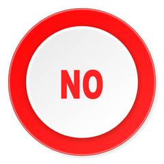 no red circle 3d modern design flat icon on white background