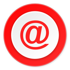 email red circle 3d modern design flat icon on white background