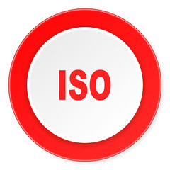 iso red circle 3d modern design flat icon on white background