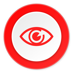 eye red circle 3d modern design flat icon on white background