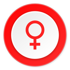 Fototapeta premium female red circle 3d modern design flat icon on white background