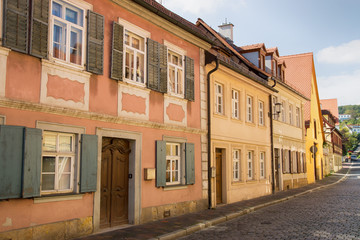 Fototapeta na wymiar Häuser am Jakobsberg in Bamberg, Oberfranken, Deutschland