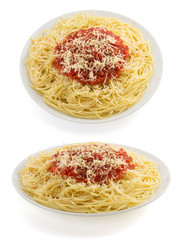 pasta spaghetti macaroni on white