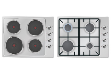 Gas stove. Surface electric stove.