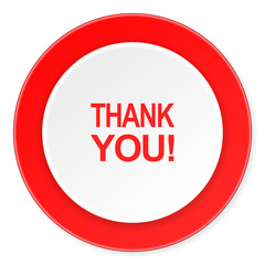 thank you red circle 3d modern design flat icon on white background
