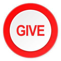 give red circle 3d modern design flat icon on white background