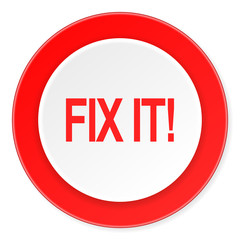 fix it red circle 3d modern design flat icon on white background