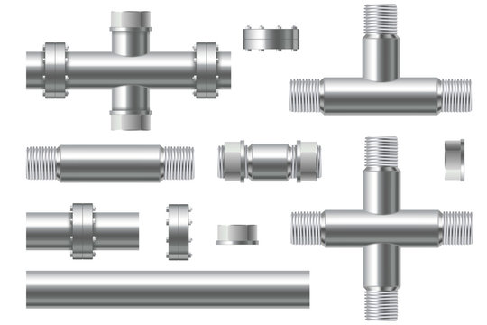 Chrome pipes with flange and screws