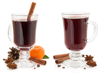 mulled wine  on white