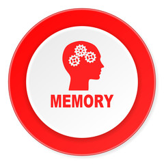memory red circle 3d modern design flat icon on white background