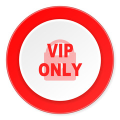 vip only red circle 3d modern design flat icon on white background
