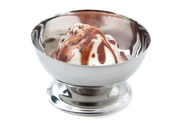 Ice cream bowl with ice