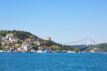 Fototapeta premium bridge through Bosphorus, Istanbul, Turkey