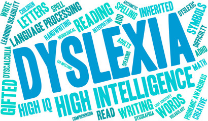 Dyslexia Word Cloud - obrazy, fototapety, plakaty