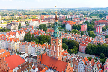 Naklejka na ściany i meble Gdansk. Top view.